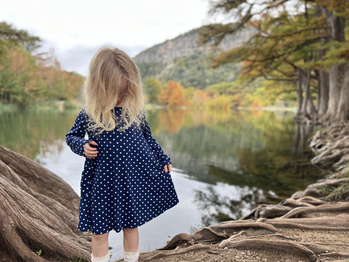 VIGNETTE NAVY DRESS WITH POCKETS