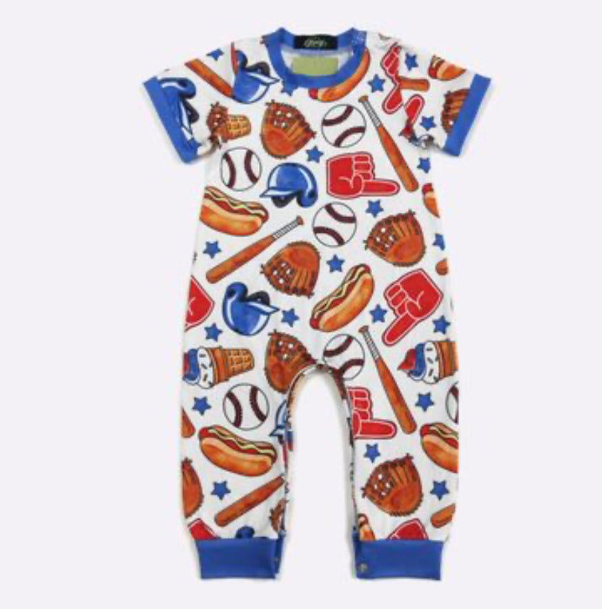 CLOVER COTTAGE BOYS BALL PARK ROMPER