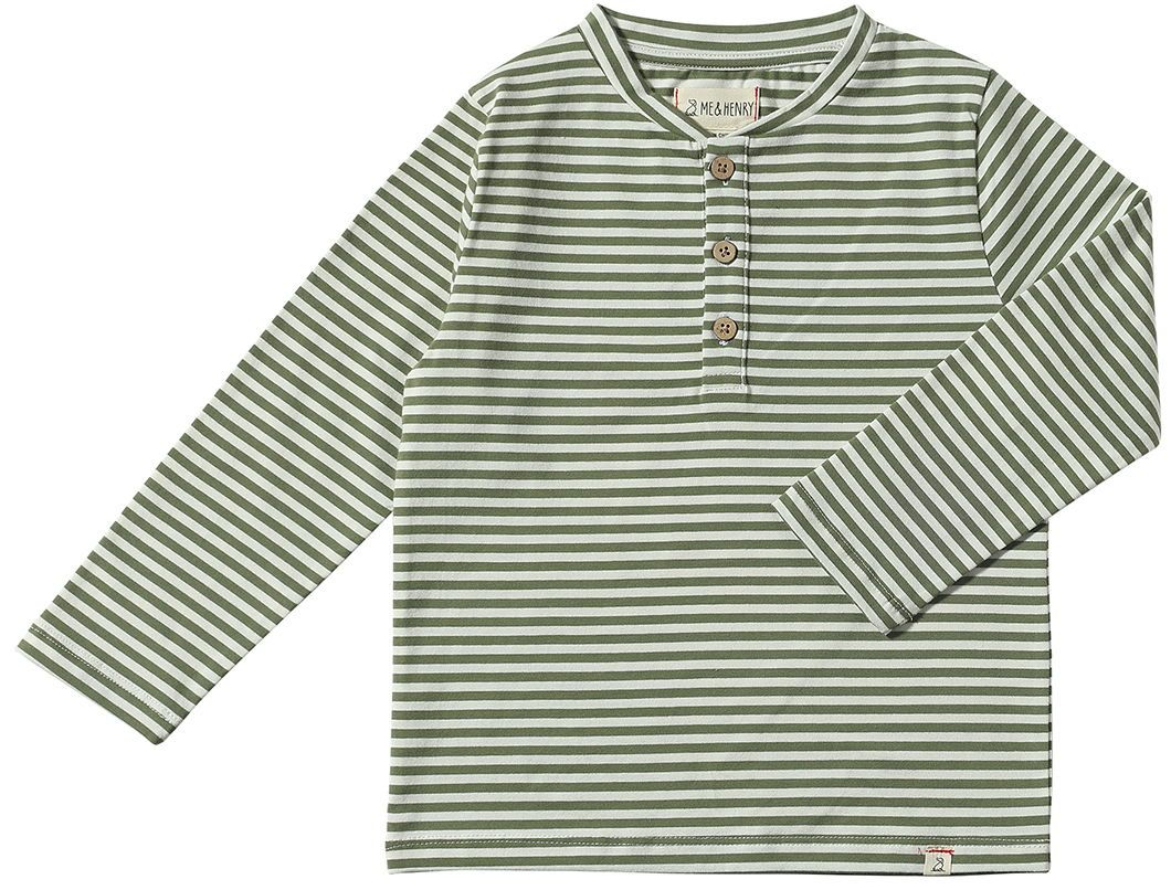 MH GREEN STRIPED HENLEY