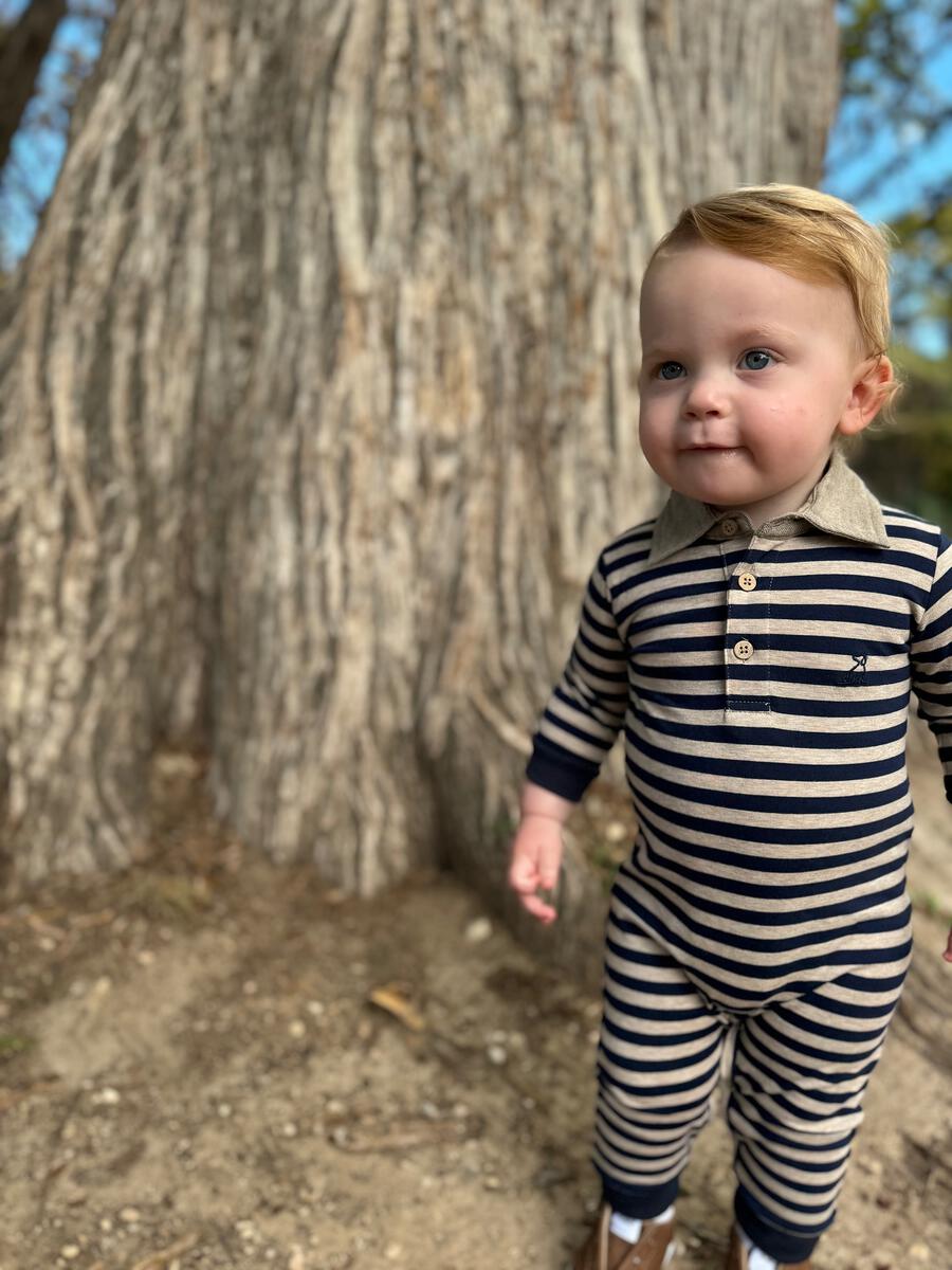 ME & HENRY STRIPPED ROMPER
