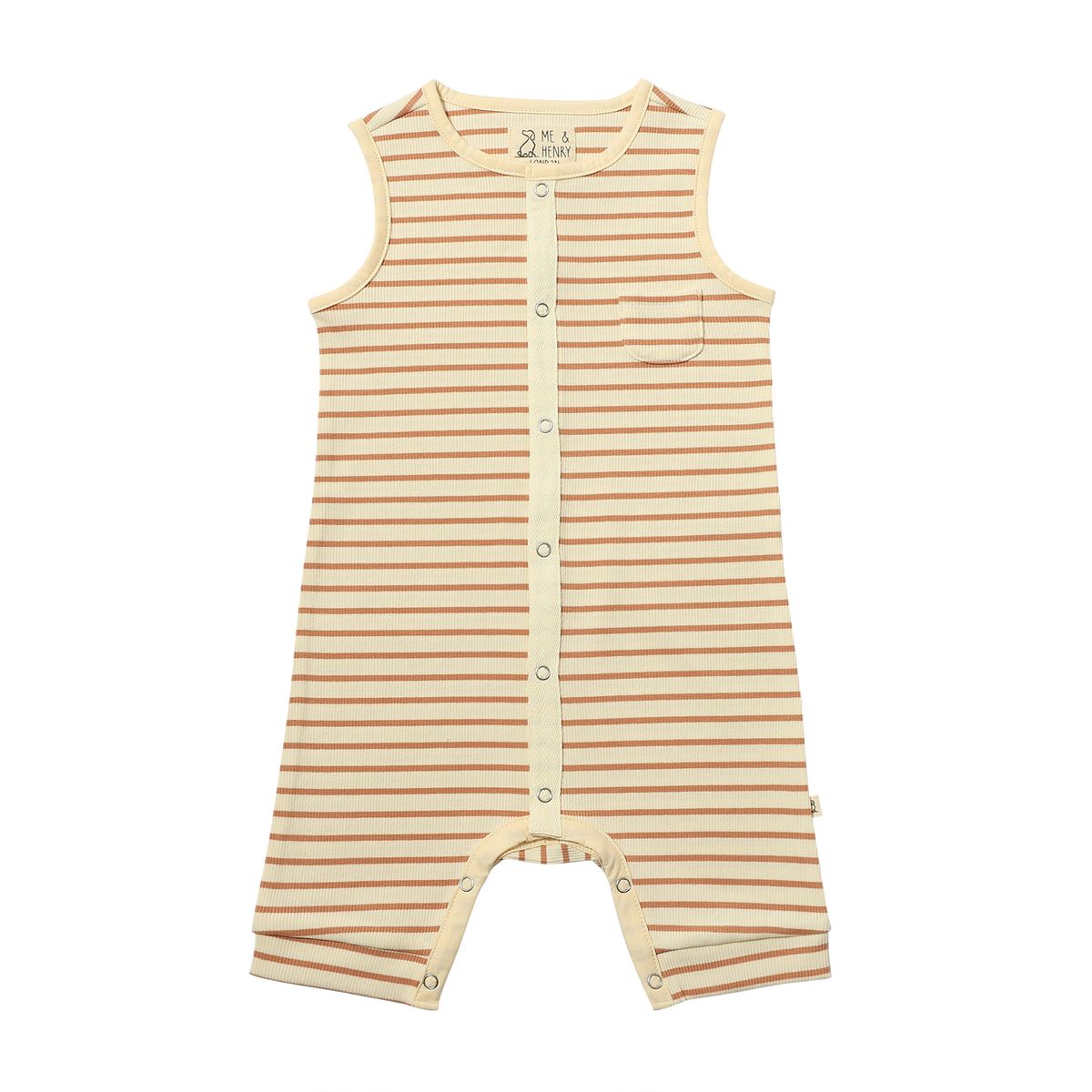 ME & HENRY CREAM / TAN RIBBED ROMPER