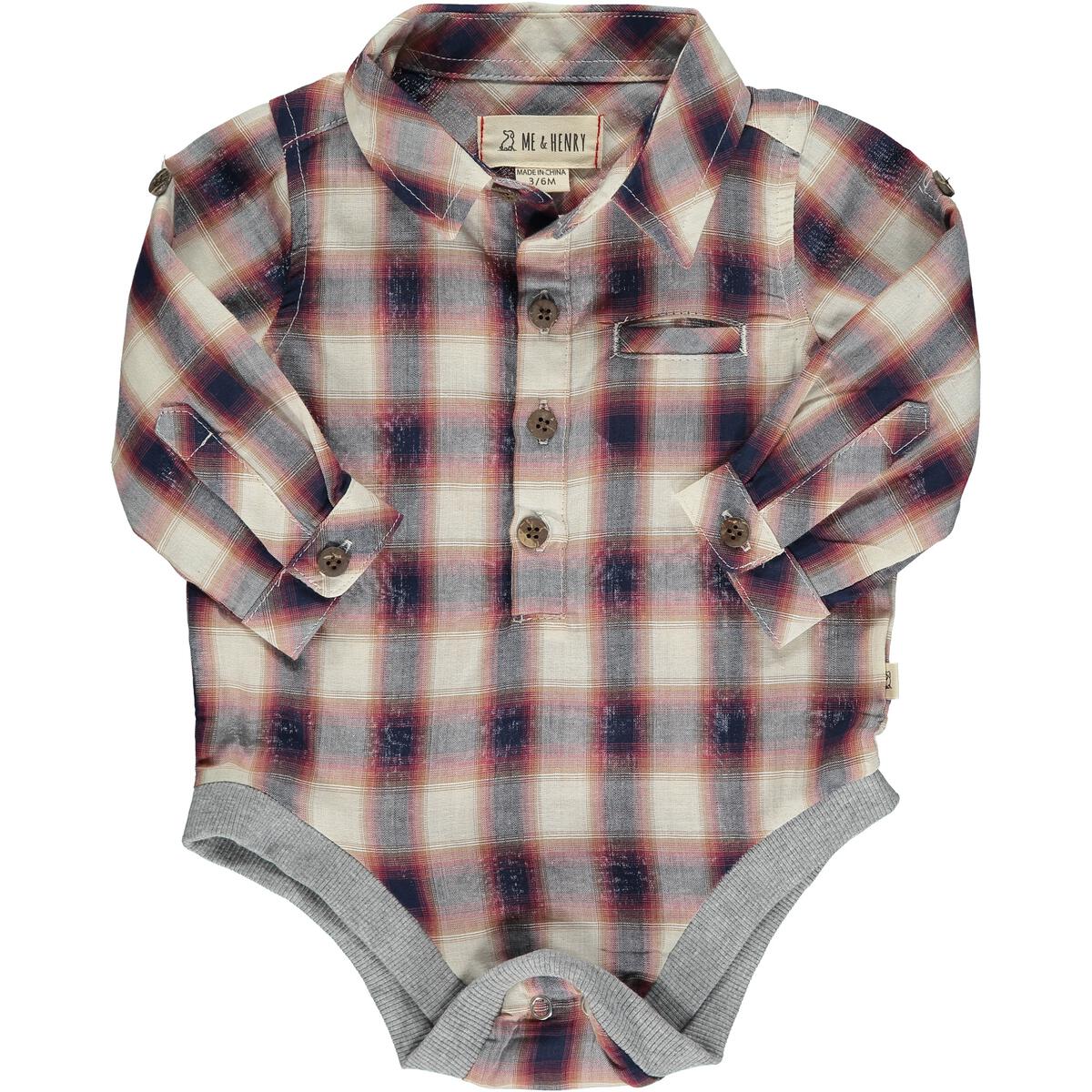 MH RED BLUE WOVEN ONESIE