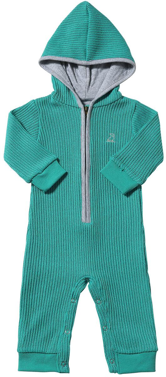 MH TURQ KNITTED HOOD ROMPER