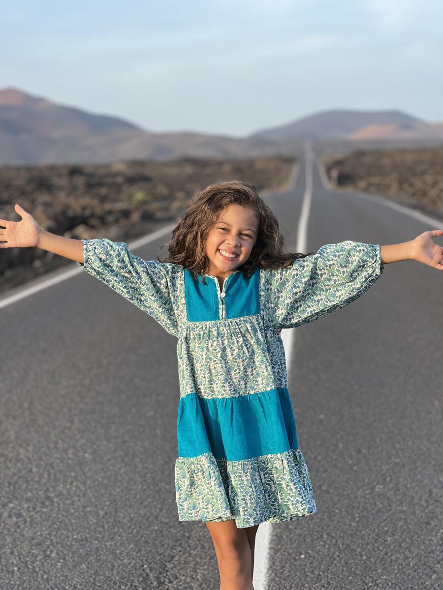 PF TIERED TURQ DRESS