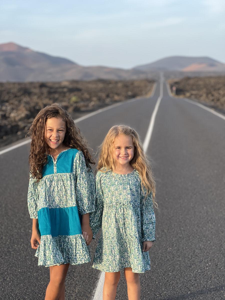 PF TIERED TURQ DRESS