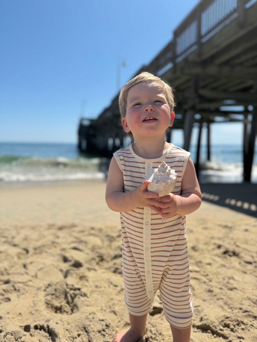 ME & HENRY CREAM / TAN RIBBED ROMPER