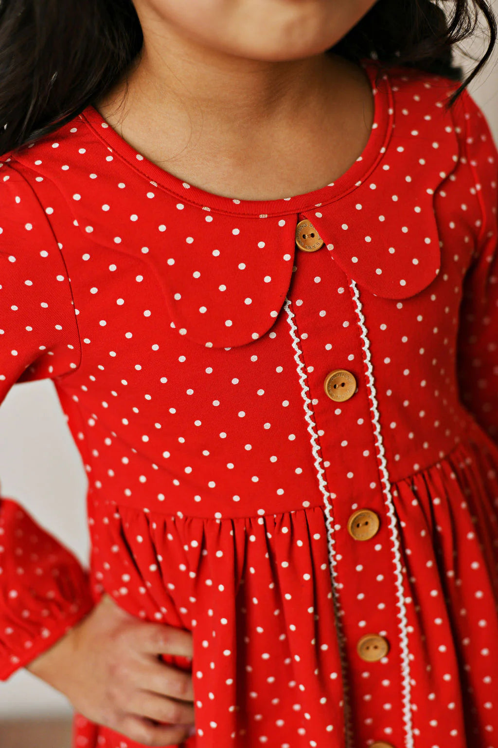 SB RED TWRIL DRESS WITH WHITE