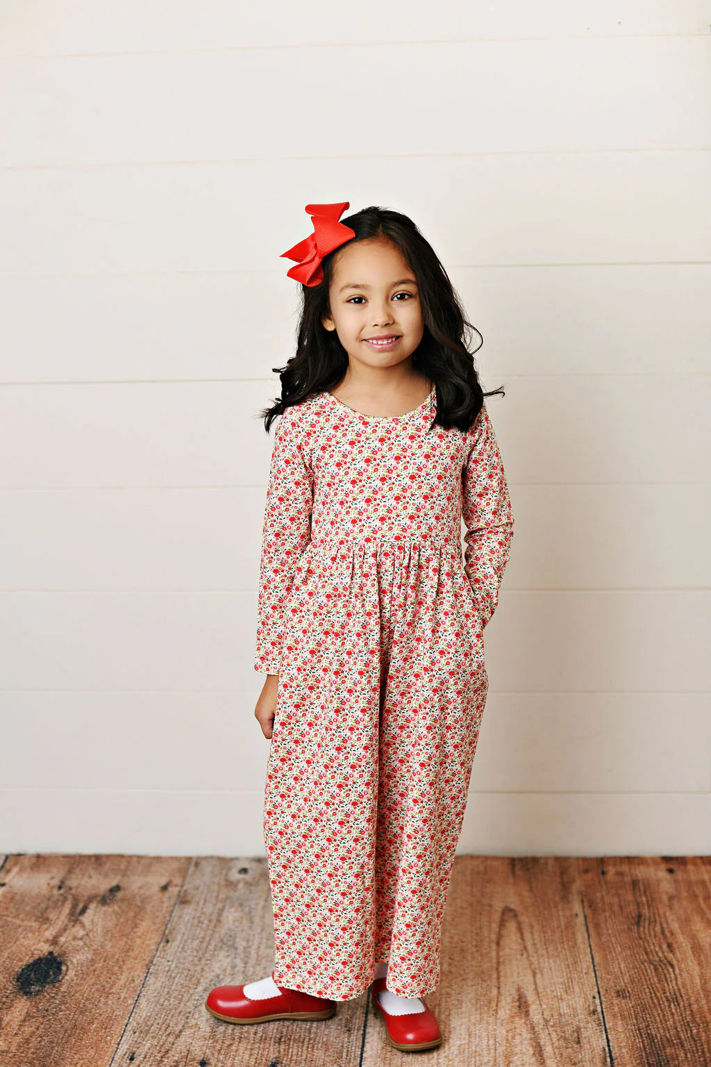 SB RED FLORAL ROMPER BIG GIRL