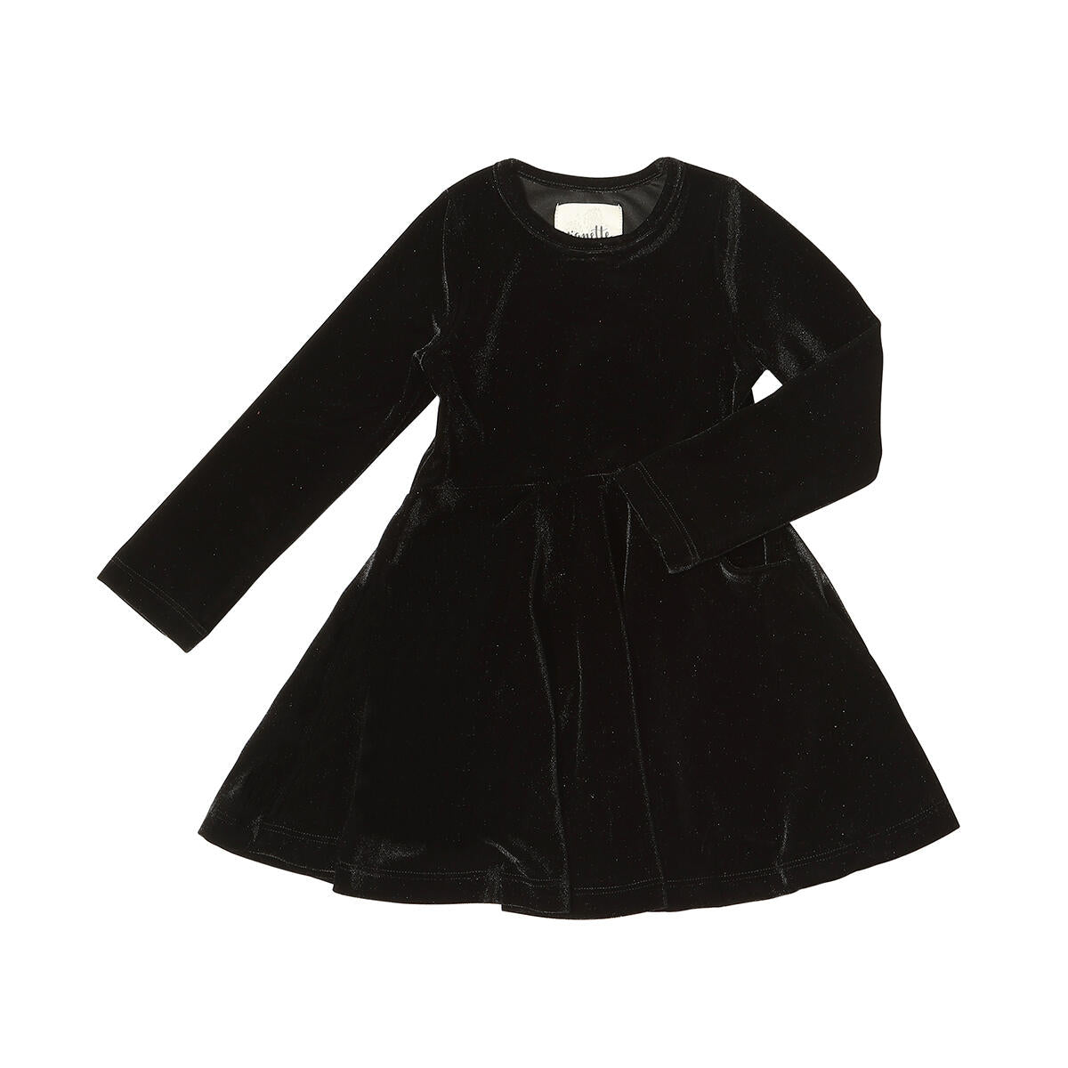 VIGNETTE VELVET LITTLE BALCK DRESS
