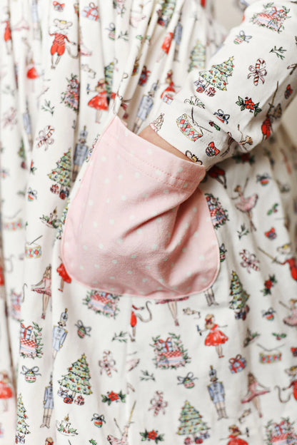 SB NUTCRACKER EYELET TRIM PCK DRESS