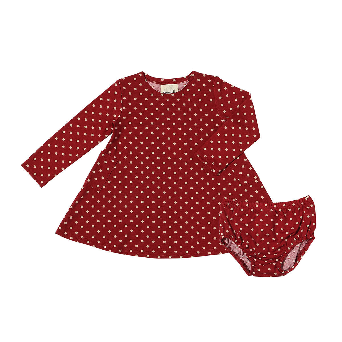 VIGNETE BURGANDY DRESS WITH BLOOMERS & POCKETS