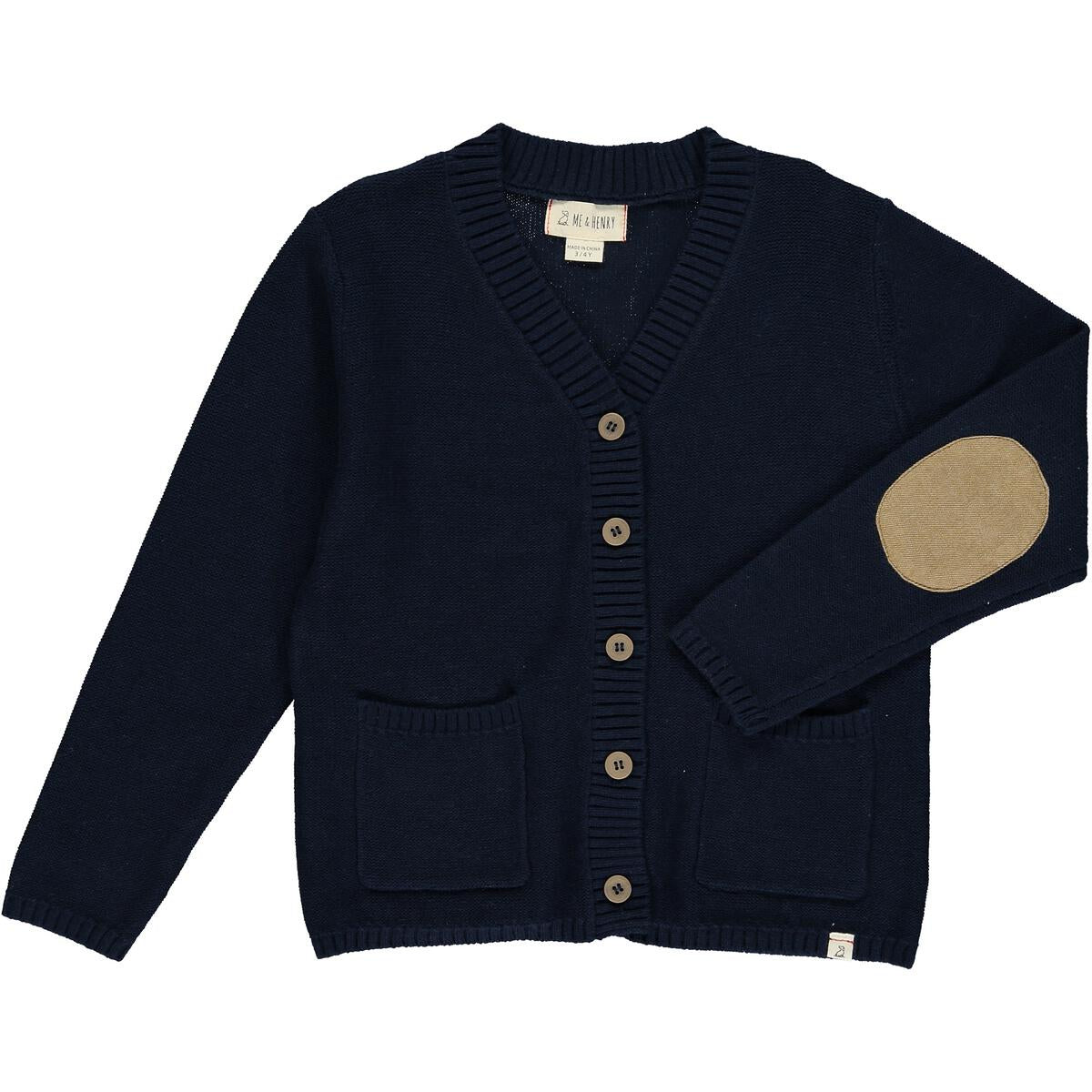 MH NAVY CARDIGAN WITH PATCH