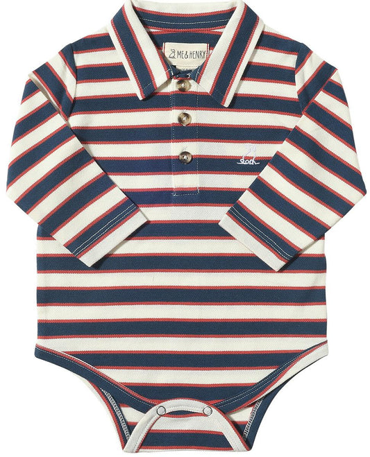 MH STRIPPED BLUE RED POLO ONSIE