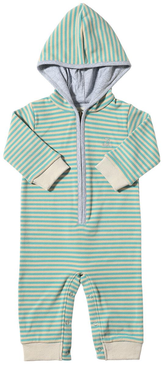 ME & HENRY TEAL HOODED ROMPER