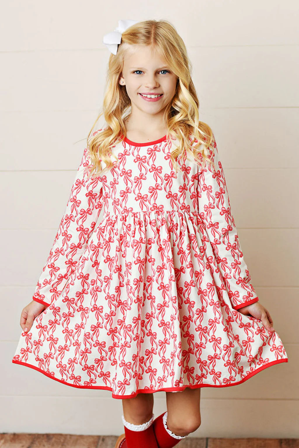 SERND RED RIBBON DRESS