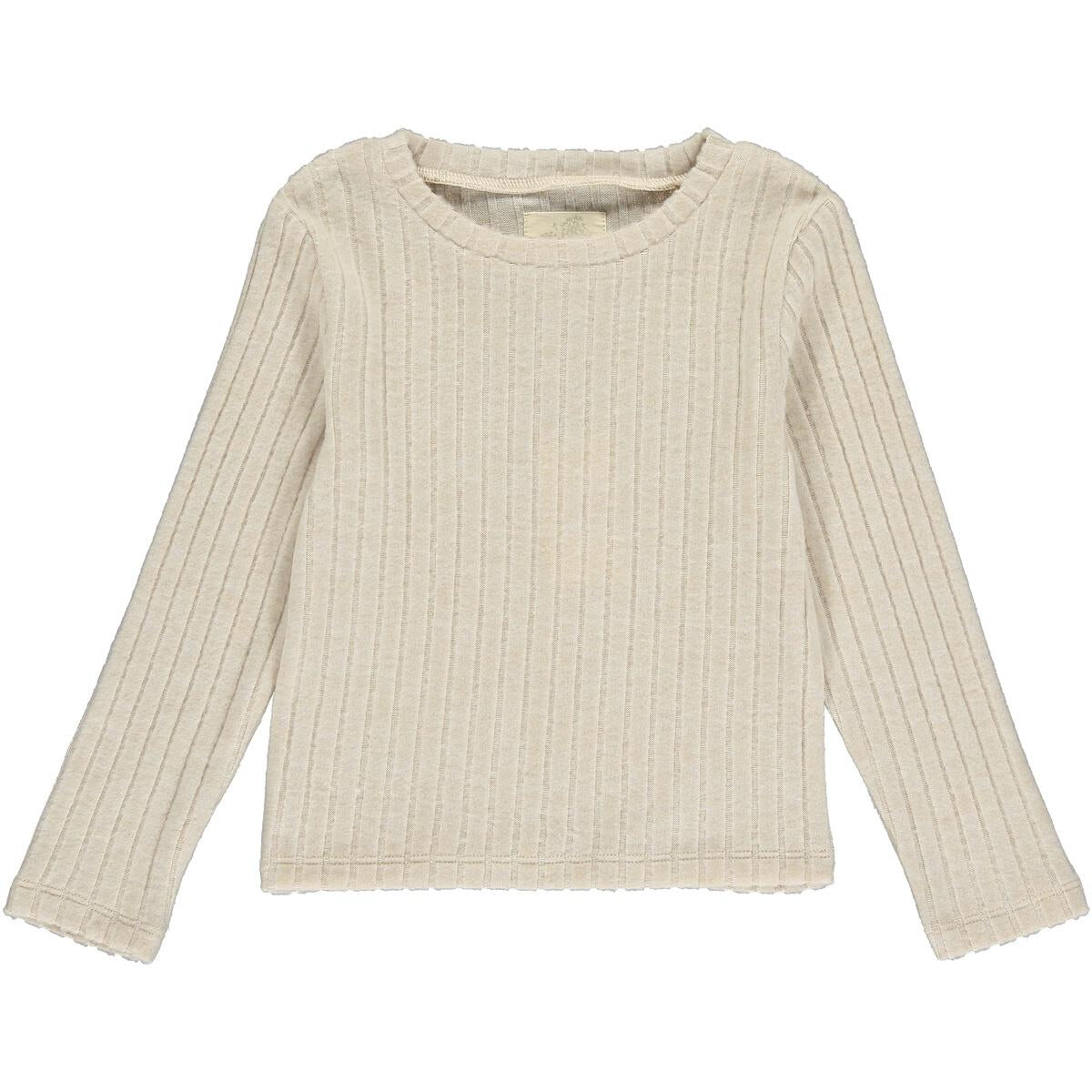 VIGNETTE CREAM RIBBED TOP