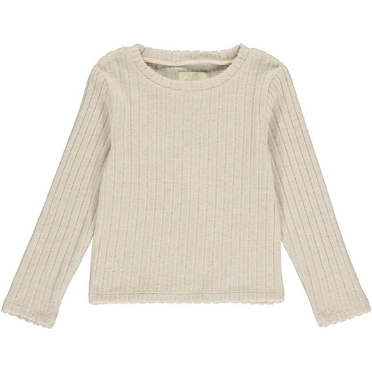 VIGNETTE CREAM LONG SLEEVED TOP